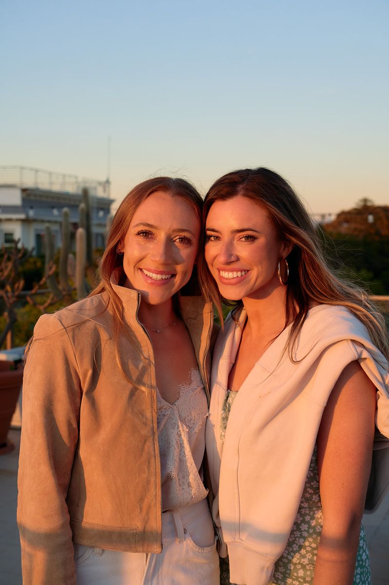 Two friends at golden hour